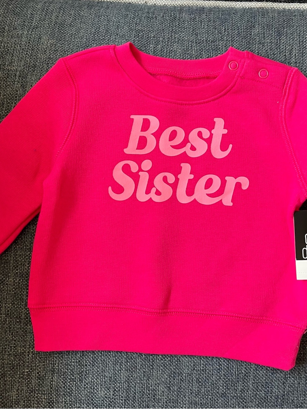 okie dokie Bright Pink "Best Sister" Sweatshirt